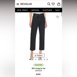 Agolde 90's Crop in Tar